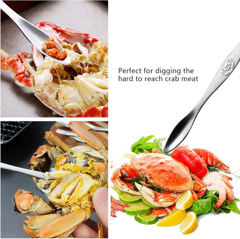 Crab Leg Crackers and Tools - 7 Piece Seafood Tools Upgrade Stainless Steel Lobster Crackers and Picks Set...