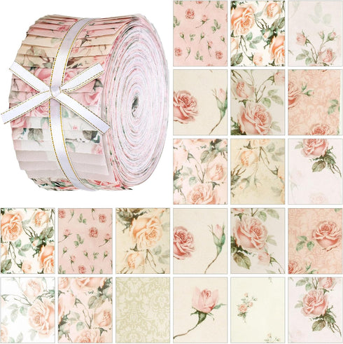 100 Pcs Cotton Fabric Patchwork Quilting Strips 2.56 Inch Precut Patchwork Roll Japanese Style Cotton Fabric Quilting Fabric Strips Craft for DIY ...