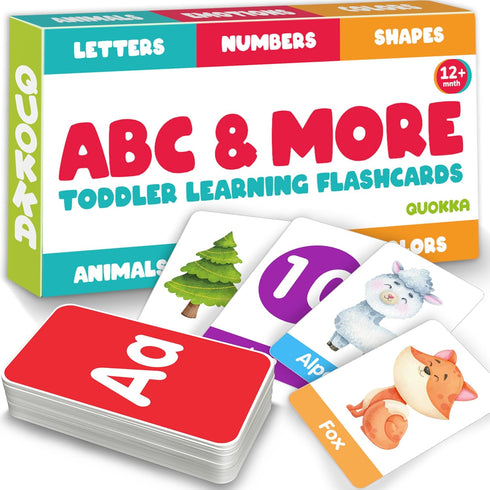 Quokka ABC Learning Flash Cards for Toddlers 2-4 Years Old - 60 Flashcards Toy for Kids Ages 1-3-5 - Alphabet Numbers Colors Letters Animals Learn...