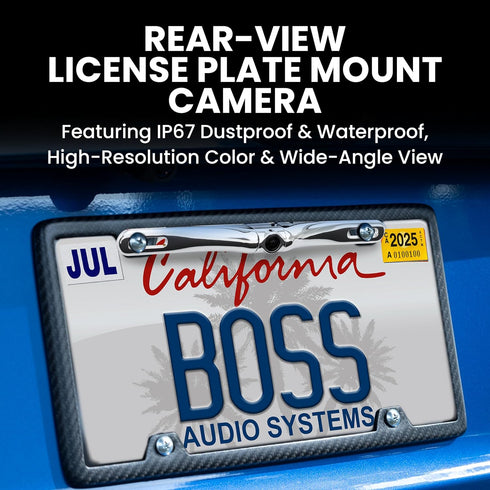 BOSS Audio Systems LPC35 Backup Car Rearview Reverse Camera - License Plate Mount, 170° Wide Angle, Low Light Visibility, for Vehicle Pickup Truck...