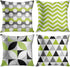 ArtSocket Set of 4 Throw Pillow Covers Green Black Lime Mosaic Pattern Gray Grey White Retro Triangles Geometric Decorative Pillow Cases Home Deco...