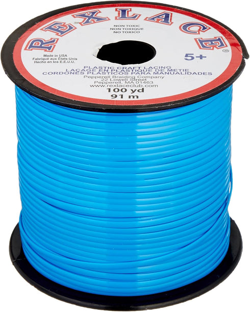 Pepperell Rexlace Plastic Lacing .0938" X100yd, Neon Blue...