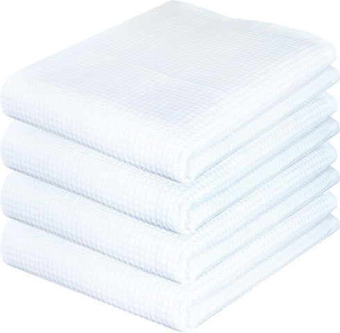 PurpleEssencs Waffle Weave Kitchen Towel, 100% Cotton - 15 x 25 Inches, with Hanging Loop Ultra Soft Absorbent Quick Drying Dish Cloth, Tea and Ha...