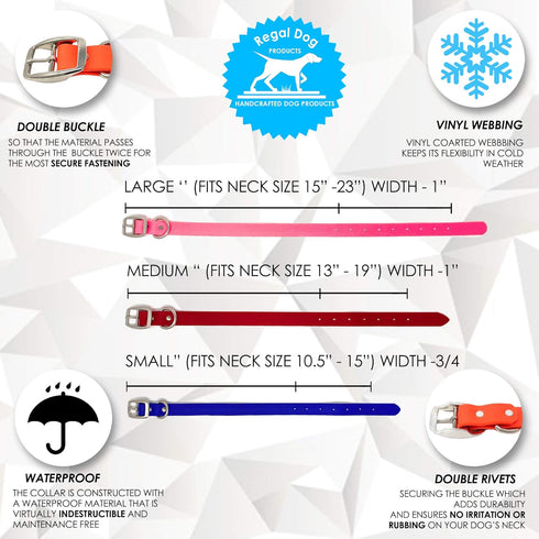 Regal Dog Products Large Light green Dog Collar with Heavy Duty Double Buckle & D Ring | Vinyl Coated, Custom Fit, Adjustable Biothane Dog Collar ...