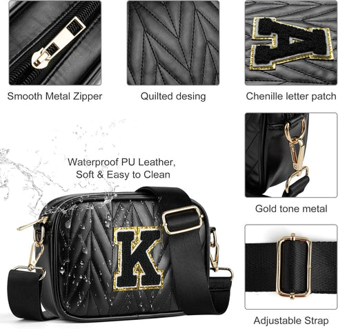 Small Crossbody Bags for Women Trendy, Initial Personalized Birthday Gifts for Teen Girls, Quilted Cross Body Purse...