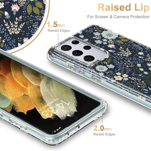 Esdot for Samsung Galaxy S21 Ultra Case,Military Grade Passing 21ft Drop Test,Rugged Cover with Fashionable Designs for Women Girls,Protective Pho...