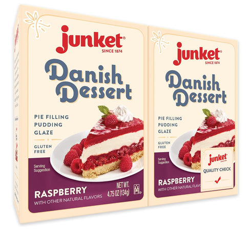 Junket Danish Dessert Raspberry Mix - for Raspberry Pie Filling, Cheesecake Topping, Sauces, Puddings, and Glazes. Easy! Add Water, Heat 60 Second...