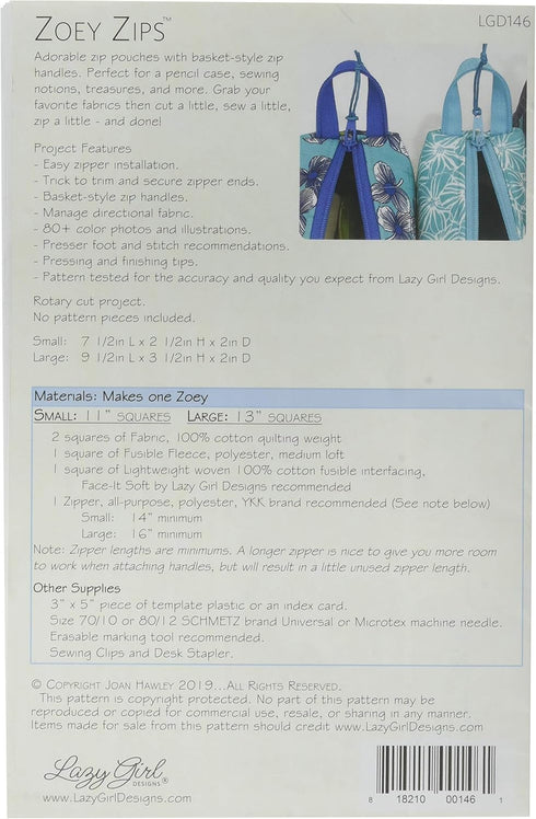Lazy Girl Design Zoey Zips Ptrn...