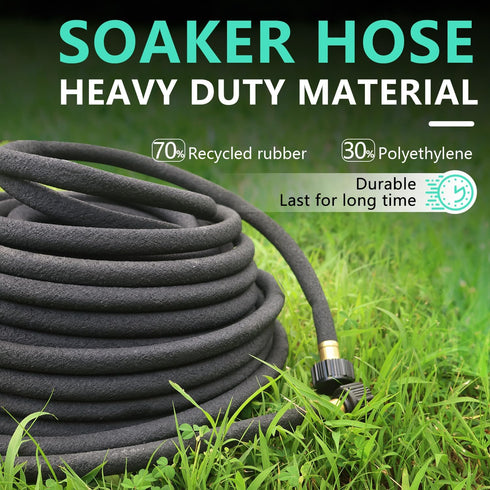 1/2’’ Soaker Hose 10 Ft 15Ft, Soaker Hose for Foundation Watering, Garden Soaker Hose 25 Ft 50 Ft 100 Ft Drip Hoses for Garden Drip Garden Hose Ir...