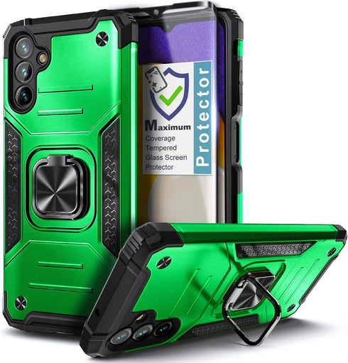NZND Designed for Samsung Galaxy A14 Case, A14 4G/5G Phone Case with Tempered Glass Screen Protector, 16FT Military Grade Drop Tested [Military-Gr...
