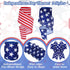 Whaline Patriotic Wired Edge Ribbon 2 Rolls Stars Stripes Craft Ribbon 4th of July USA Flag Fabric Ribbon for Independence Day Memorial Day Wreath...