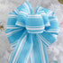 HUIHUANG Blue Stripe Ribbon Vertical Stripe Wired Edge Ribbon Blue Burlap Ribbon 2.5 Inch X 10 Yards for Crafts Wrapping Scrapbooking Bows Making ...