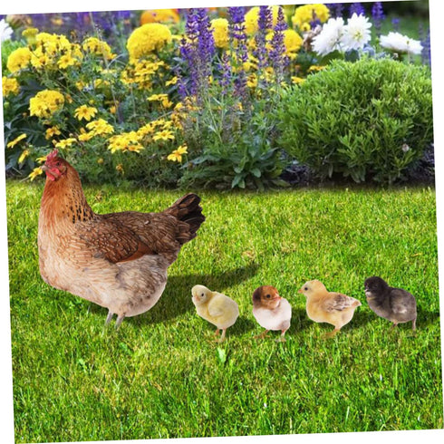 1 Set Hen Chick Ground Plug Yard Decor Yard Sign Simulation Chicken Insert Acrylic Chicken Stake Garden Chicken Decoration Courtyard Insert Garden...