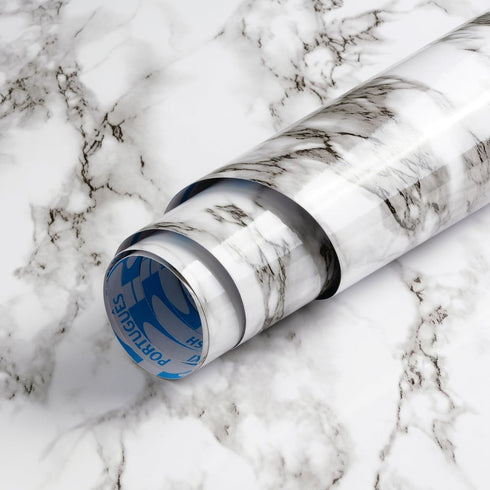 Safiyya Wallpaper Marble Contact Paper Granite Wallpaper Peel and Stick Modern Adhesive Removable Wallpaper White and Grey Contact Paper for Count...