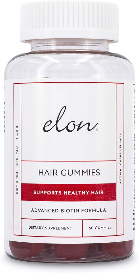 Elon Biotin Gummies for Hair Growth – 60 Count Biotin 5000mcg Per Serving for Hair, Skin and Nails – Vitamin A, Folic Acid, & Vitamin E - Pectin C...