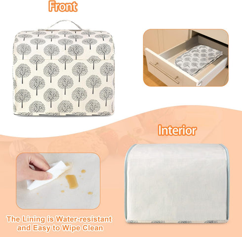 YARWO 4 Slice Toaster Dust Cover Compatible for Cuisinart CPT-435P1/CPT-640P1, Hamilton Beach, Oster, Wipeable Cotton Bread Machine Cover Fits for...