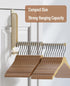 Folding Clothes Drying Rack with Over The Door Foldable Travel Hanger Hooks – Space Saving Laundry Solution, Space Grey...