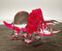 Garden Deco Glow in The Dark Pink Triceratops Hand Blown Art Glass Figurine Ornament Sculpture...