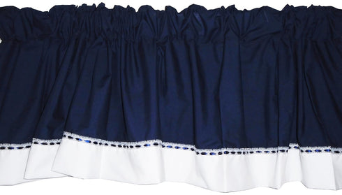 Baby Doll Bedding Regal Window Valance, Navy...