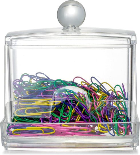 Officemate Self-Dispensing Paper Clip Holder w/250 Assorted Color Paper Clips, Clear (93697)...