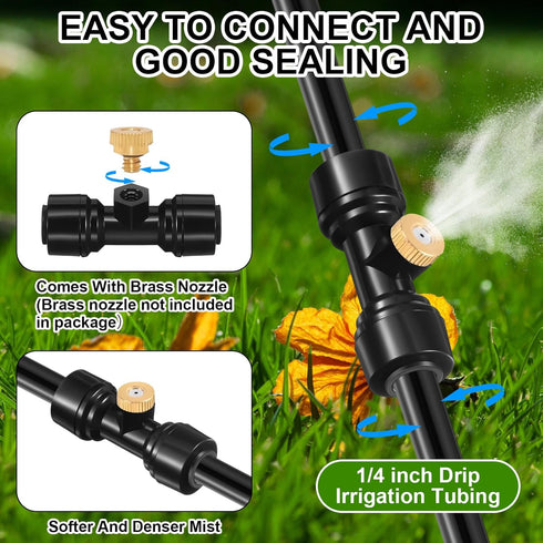 30 Pcs 1/4" Drip Irrigation Tee Connectors for Drip Tube Quick Connect Drip Irrigation Parts Fittings for 1/4 Inch(6.35mm) Irrigation Tubing Drip ...