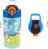 Zak Designs Bluey Kids Durable Plastic Spout Cover and Built-in Carrying Loop, Leak-Proof Water Design for Travel, (16oz, 2pc Set), Bluey Bottle 2...