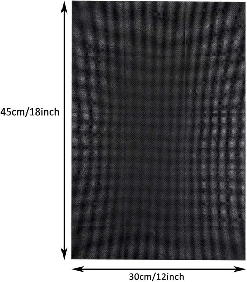 Similane 6 Pcs Cross Stitch Aida Cloth Embroidery Cloth Cross-Stitch Fabric 14 Count Black Aida Easy to use Embroidery Patterns Pictures 12 by 18-...