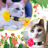 Weewooday 4 Pcs Spring Cat Collar for Girl Cats Gir Cat Collars Flower with Bell and Removable Floral Flower Patterns Adjustable Collar for Pets H...