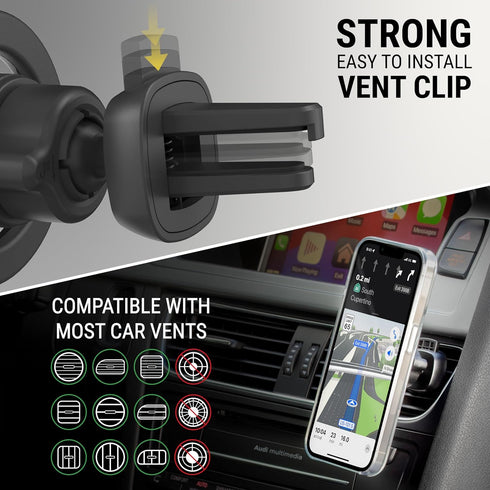 Scosche MagicMount SMSDV-SP MagSafe Car Mount, Magnetic Cell Phone Holder for Dashboard/Vent Compatible with iPhone 15/14/13/12/Pro/Max/Plus/Mini/...