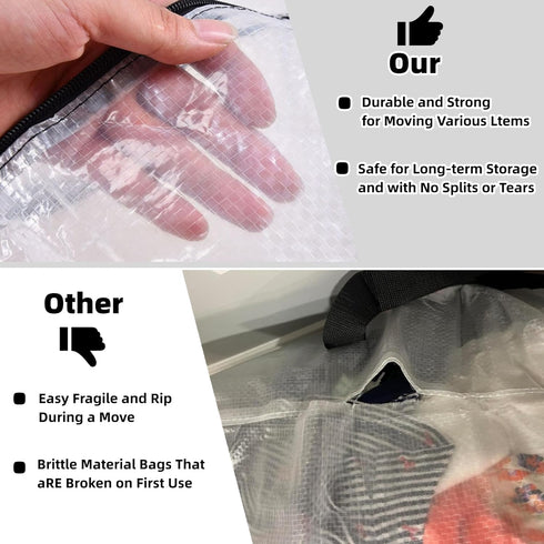 Clear Storage Bags with Zipper and Handles, Blanket Bags For Closet Storage, Moving and Packing Supplies for College, Underbed Storage Organizer f...