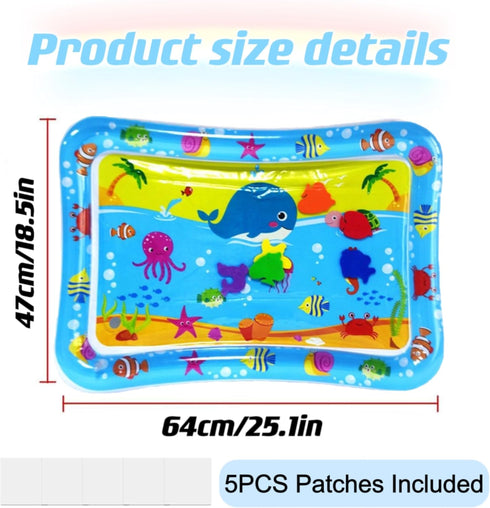 Generic Thickened Water Sensory Play Mat for Cats with Patches - Upgraded Water Sensor Cooling Mat with Fish Toys for Endless Pet Play, Whale...
