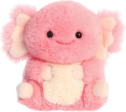 Aurora® Round Rolly Pet™ Ari Axolotl™ Stuffed Animal - Adorable Companions - On-The-Go Fun - Pink 5 Inches...