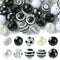 Stiesy 50 Pcs Black White Round Beads 20mm Chunky Bubblegum Beads for DIY Jewelry Making Boutique Craft Supplies...