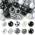 Stiesy 50 Pcs Black White Round Beads 20mm Chunky Bubblegum Beads for DIY Jewelry Making Boutique Craft Supplies...