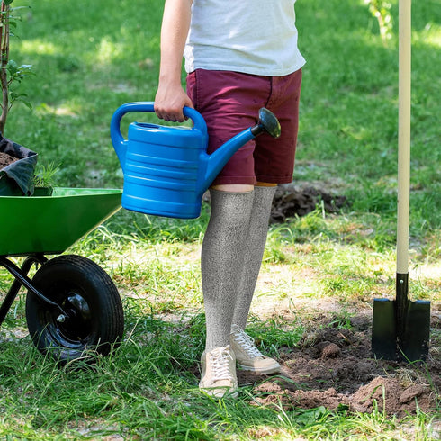 Zhanmai Cut Resistant Leg Sleeves Bite-Proof Protective Leg Sleeves for Welding, Lawn Mowing Guard Safety (Gray, Heel Hole Style)...