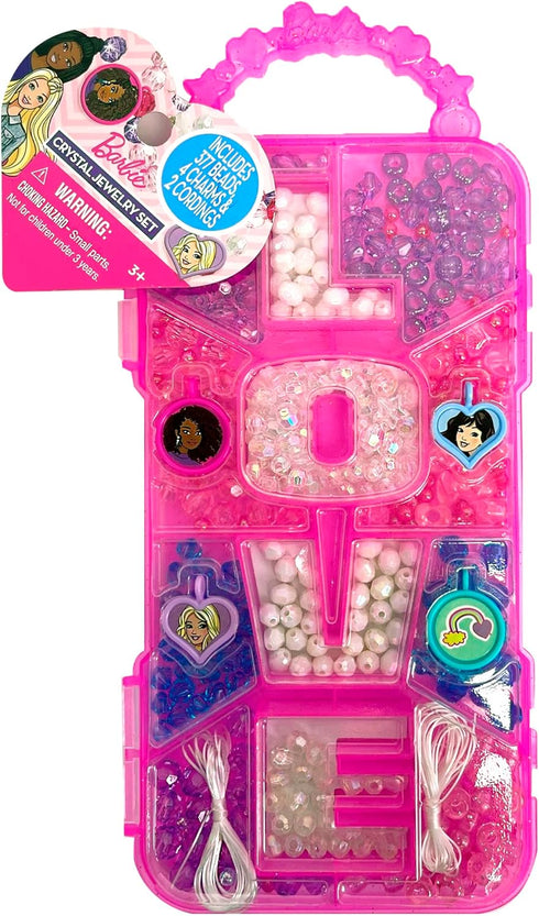 Barbie Crystal Jewelry Set - Sparkling Creations for Kids', Jewelry Making Kit, Bracelets, Necklaces, and More, Ages 3 and Up...