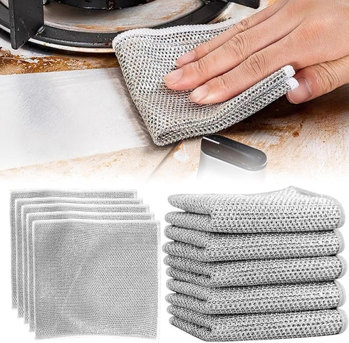 Multifunctional Non-Scratch Wire Dishcloth,Multipurpose Wire Dishwashing Rags for Wet and Dry, Steel Wire Dish Towel,Scrubs & Cleans for Dishes,St...