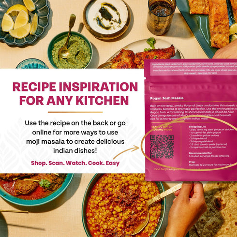 moji masala Indian Spice Kits – Rogan Josh Masala Spice Blend – Smoky Indian Spice Mix for a Kashmir Meat Dish – Authentic Indian Seasoning Sets –...