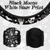 4 Pieces Black Moons White Stars Print Car Accessories Set Black Moons White Stars Steering Wheel Cover with 2 Pieces Car Cup Holder and Leather K...