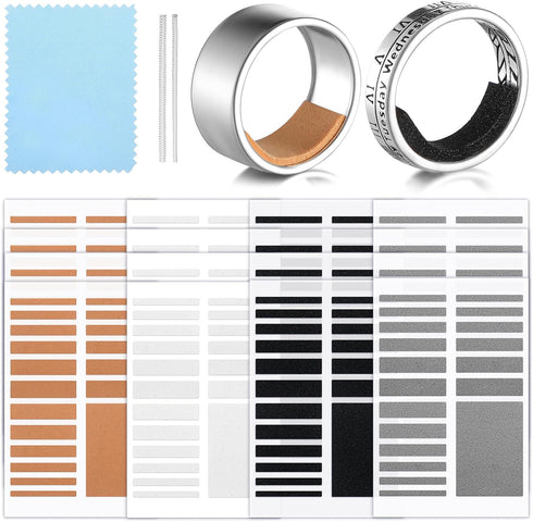 Zonon 16 Sheets Invisible Ring Size Adjuster with 2 Pieces Plastic Ring Guard Size Adjuster for Loose Jewelry Guard Tightener, Spacer, Fixing Wide...