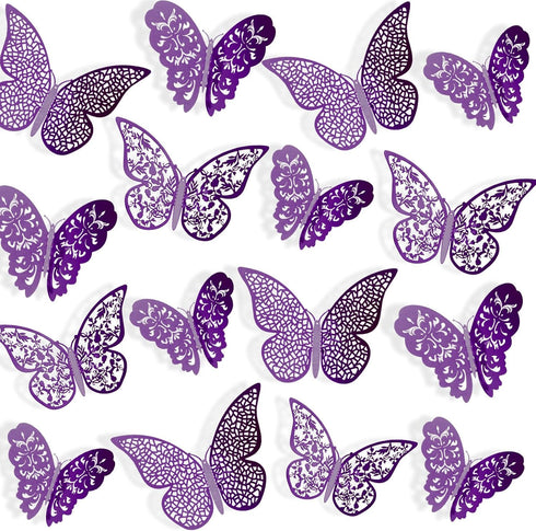 72 Pieces 3D Butterfly Wall Decals Sticker Wall Decal Decor Art Decorative Sticker 3 Sizes for Room Home Nursery Classroom Offices Kids Girl Boy B...