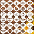 Bee Stencils for Cookie Coffee, Honeycomb Stencils for Crafts Reusable Wood Burning Drawing Art Flower Paint Stencils and Patterns for Wall Cake C...