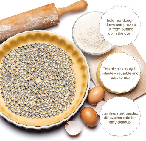 Ferraycle 2 Pieces Pie Weights for Baking Pie Crust Weights Chain Stainless Steel Baking Beads Pie Weights for Dough Kitchen Cooking (6 Ft, 10 Ft)...