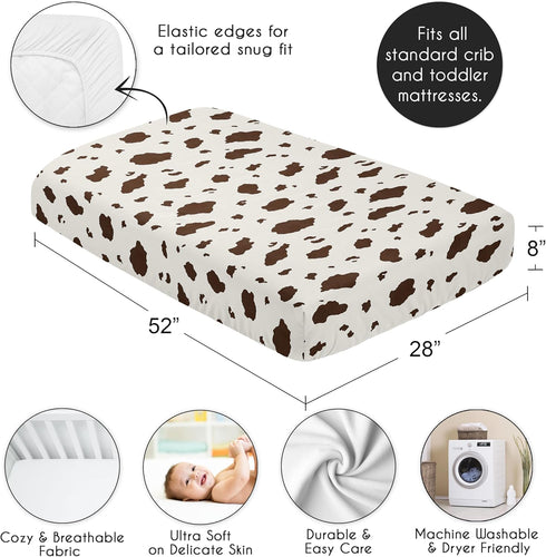 Wild West Cowboy Fitted Crib Sheet for Baby and Toddler Bedding Sets by Sweet Jojo Designs - Cow Print...