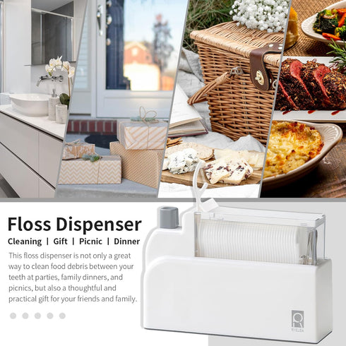 Floss Pick Dispenser with 40 Count Double Thread Flossers, Cleaning Teeth More Deeply, Sealed Storage (Green)...