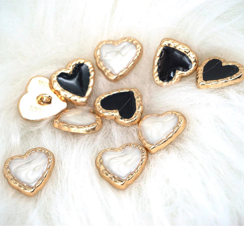 10pieces 18mm/0.71inch Light Luxury Metal Hand Sewn Foot Button Shirt Button Sweater Cardigan Knit Button Multiple Styles Available (Heart-Shaped)...