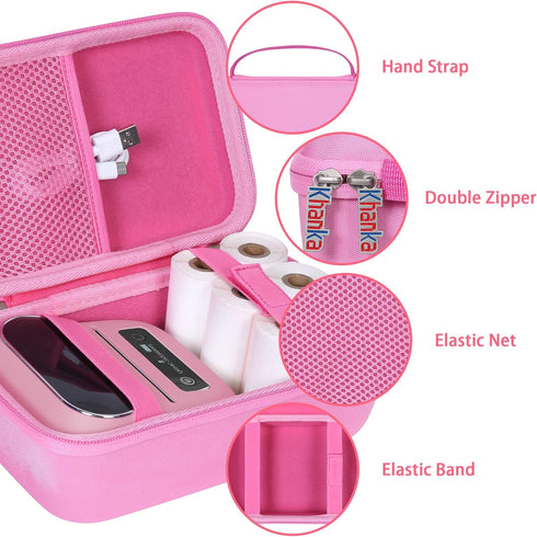khanka Hard Case with Phomemo m221/M220/M110/m110s Label Maker - Portable Bluetooth Label Maker Carrying Storage Bag for Printer Labels, USB Cable...