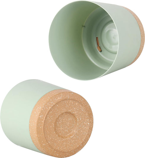 kubvici Indoor Plant Pots Set of 2 Planters 8 inch Plastic Planter with Hole & Saucer Modern Decorative for Outdoor Garden Home (Green, 8 inch)...