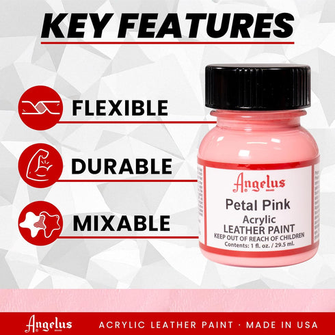 Angelus Acrylic Leather Paint, 1 oz, Petal Pink...