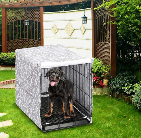 Pethiy Dog Crate Cover for Wire Crates, Fits Most 24" inch Dog Crates. Easy to Put On, Take Off, and Adjust - Cover only -Gray-24 Inch...